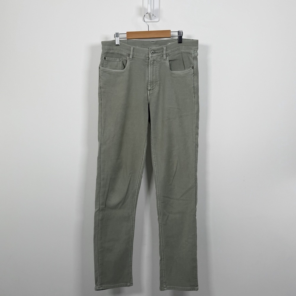 Faherty Stretch Terry 5-Pocket Pants Mens 31x32 Faded Olive Soft Chino Casual